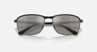 Ray-ban 0RB3671CH Polarized Sunglasses BlackonBlack SilverMirror