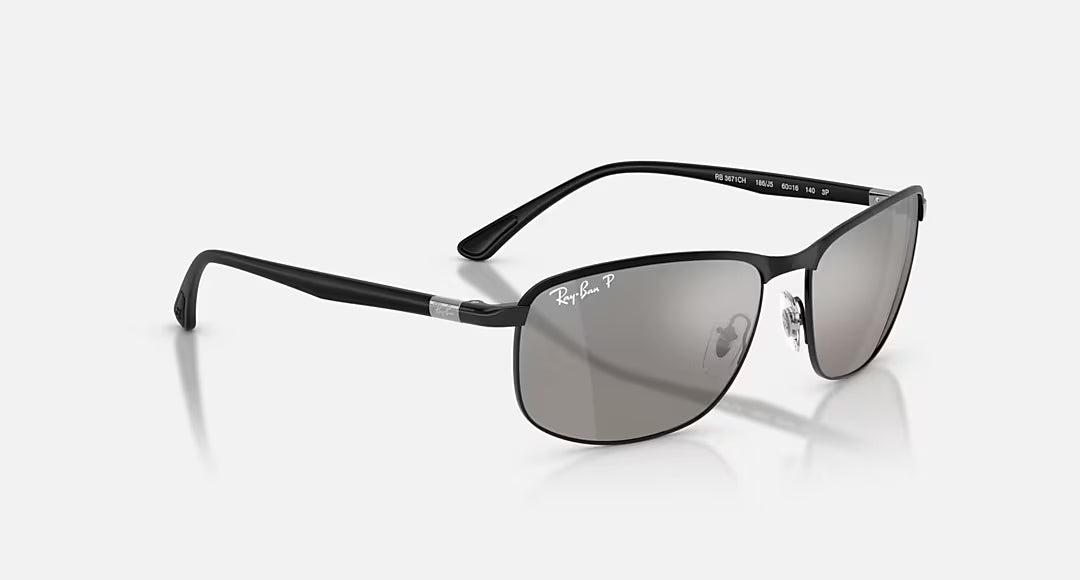 Ray-ban 0RB3671CH Polarized Sunglasses BlackonBlack SilverMirror