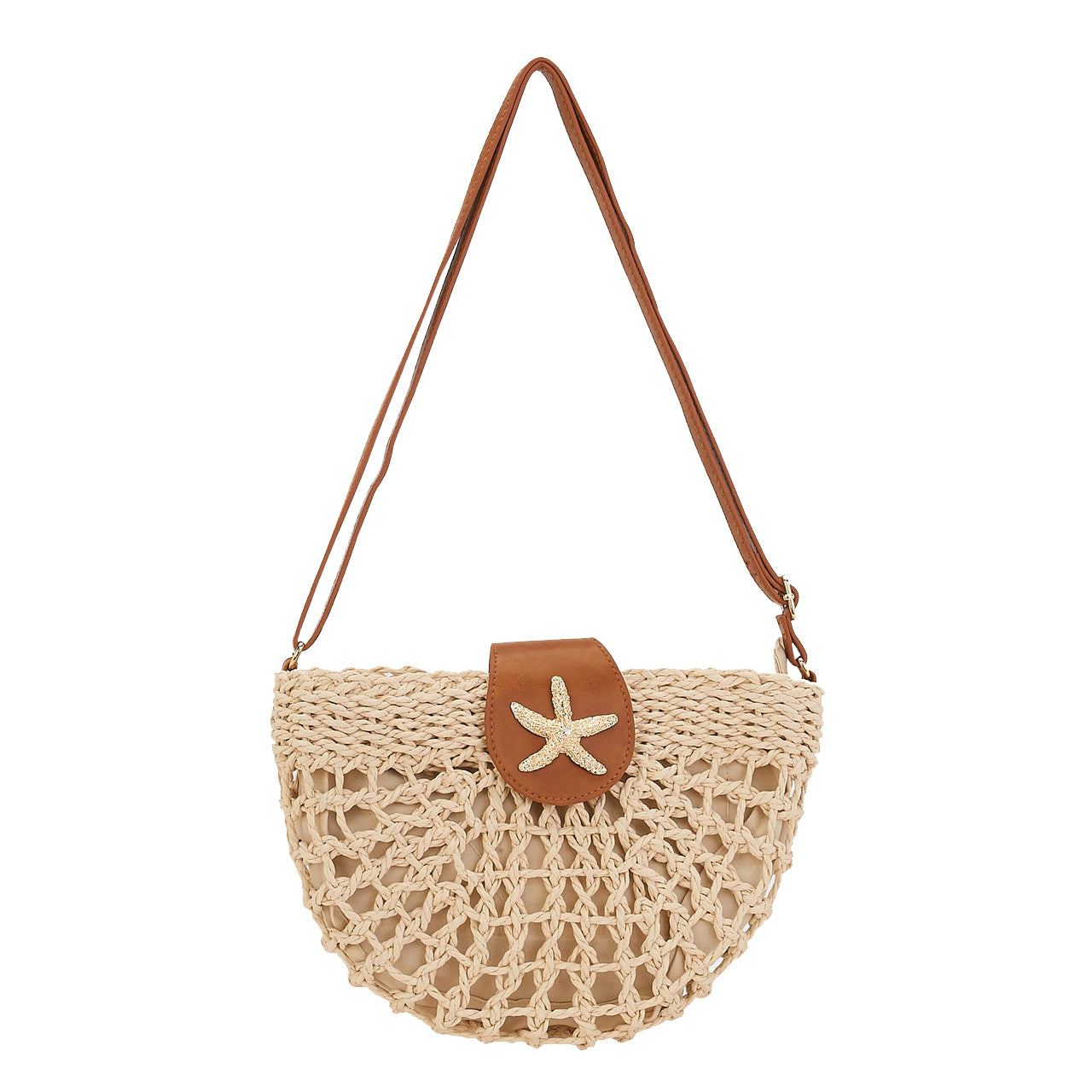 Sun N Sand PaperStraw Crossbody Purse Natural