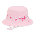 Sun N Sand Infant Bucket Hat Pink Brim 1.25"