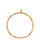Pura Vida Ball Bead and Stone Stretch Anklet  GOLD