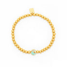 Pura Vida Ball Bead & Stone Stretch Bracelet  GOLD