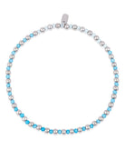 Pura Vida Ball Bead and Stone Stretch Anklet  SILV