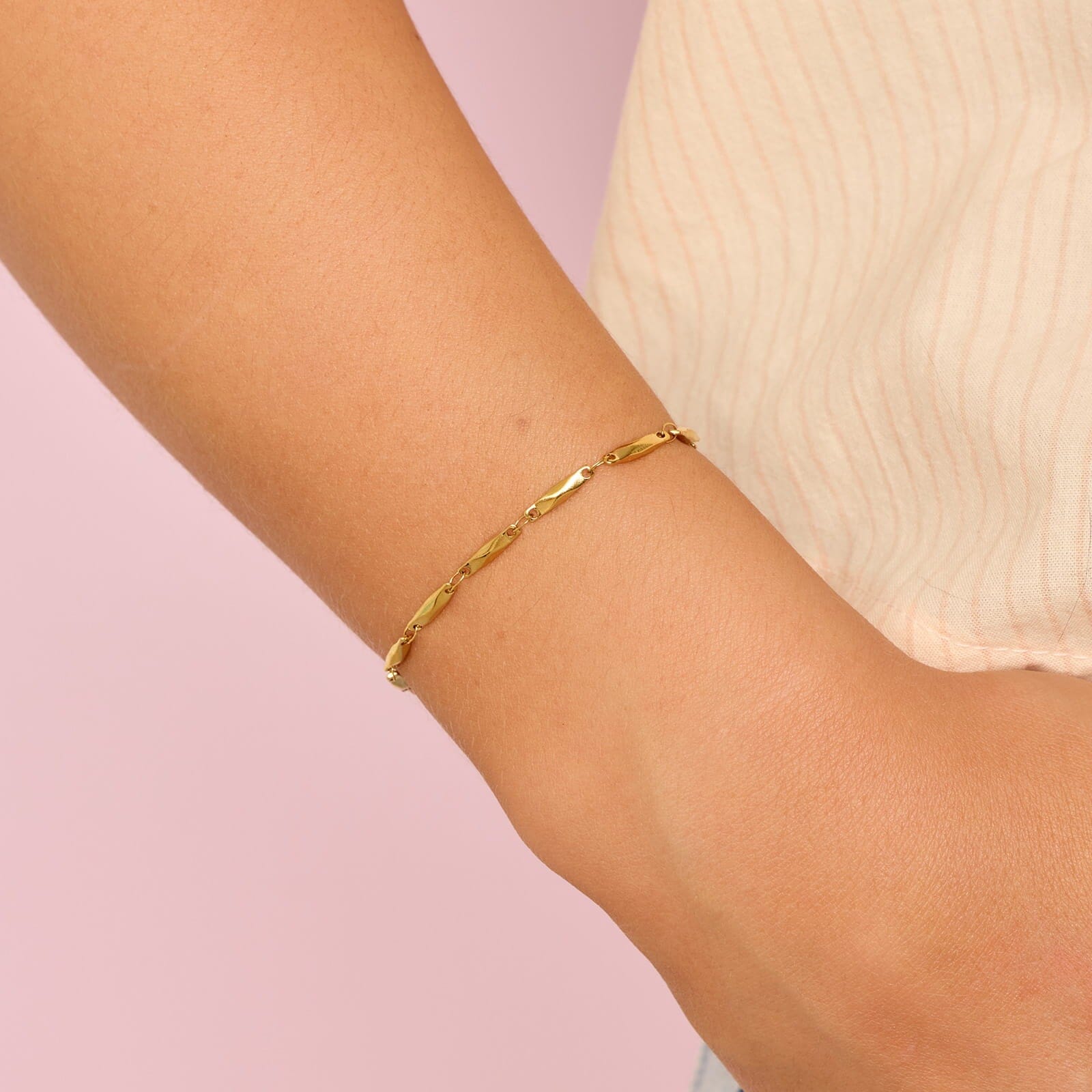 Pura Vida Faceted Bar Chain Gold Bracelet