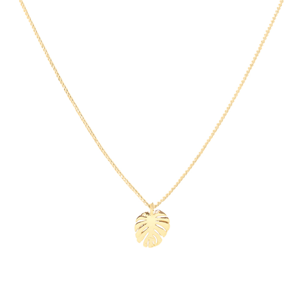 Salty Cali Bali Leaf- Salty Pendant Necklace Gold