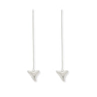 Salty Cali Shark tooth Threaded Earrings  Silver