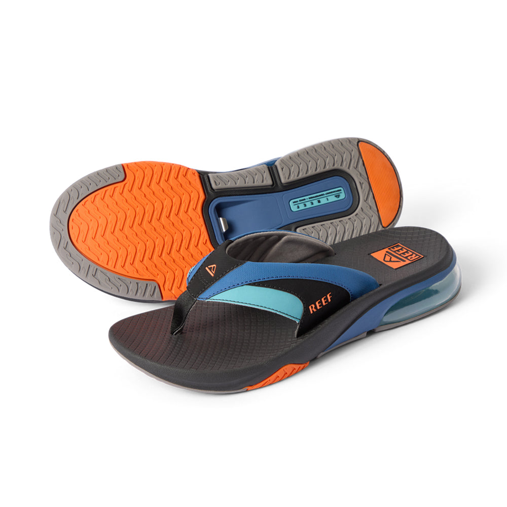 Reef Fanning + Mens Sandal Blue-Black-Orange 10