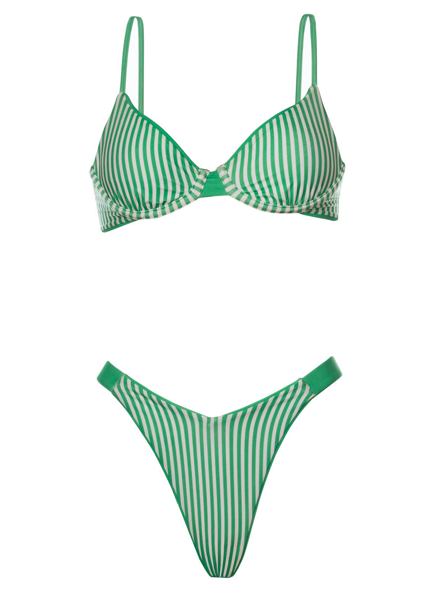 MAAJI Solid Stripe Dainty Top GREEN S