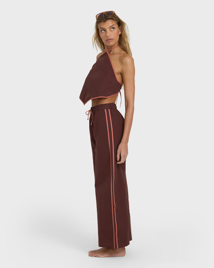 BILLABONG DOUBLE TAKE ELASTIC WAIST PANT TEAK M