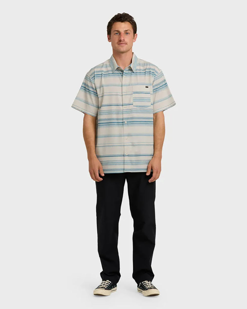 Billabong All Day Stripe SS Woven  DYB-DRY BLUE WASH L