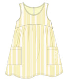 TANK STREAM GIRLS DRESS - OCEAN SHORES LEMON/WHITE STRIPE 6