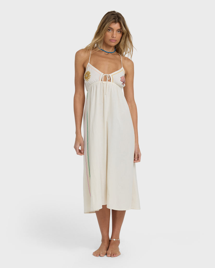 BILLABONG WAVE HAZE MIDI DRESS SCS-STENCIL WASH S