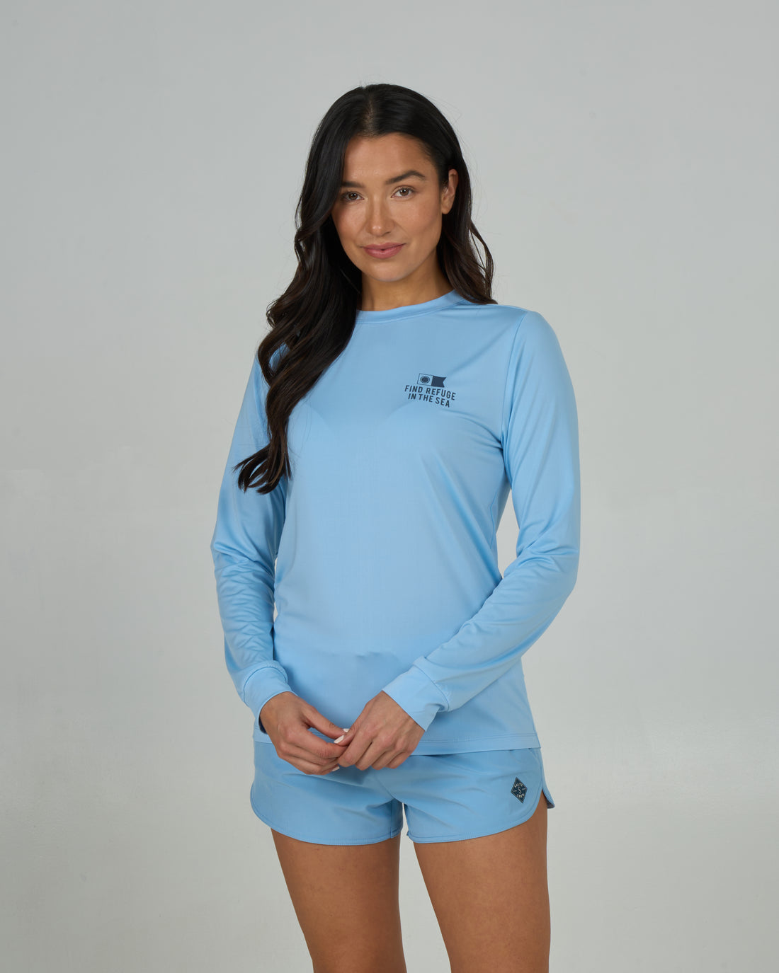 SALTY CREW FISH FINDER SUN SHIRT SKY BLUE XL