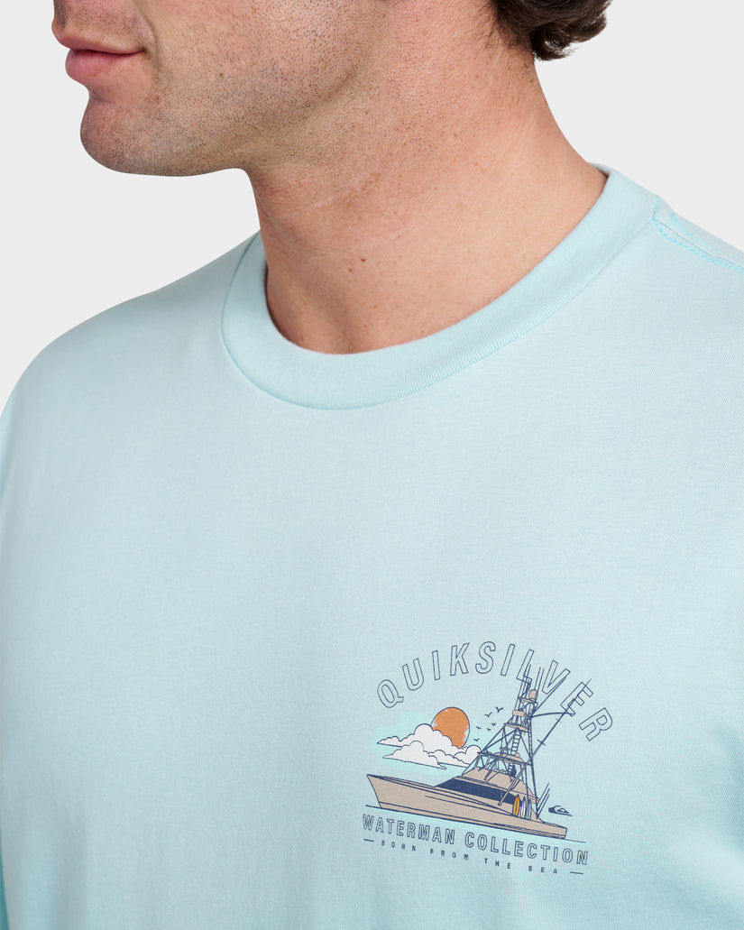 Quiksilver Waterman The Rig Classic T-shirt BFW0-STERLING BLUE XXL