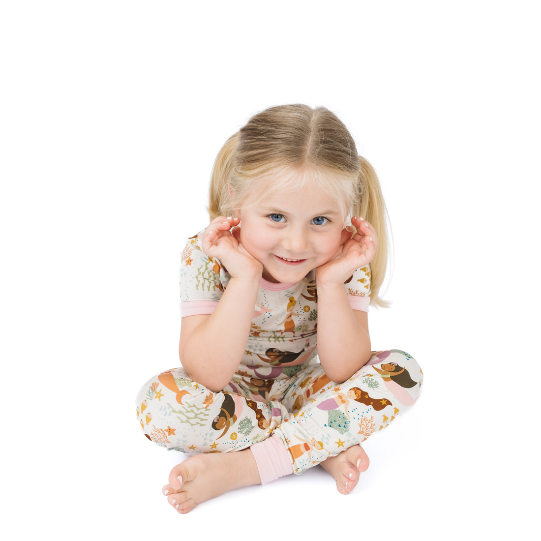 Emerson Making Waves SS Pajama Set  Beige/Multi 2T