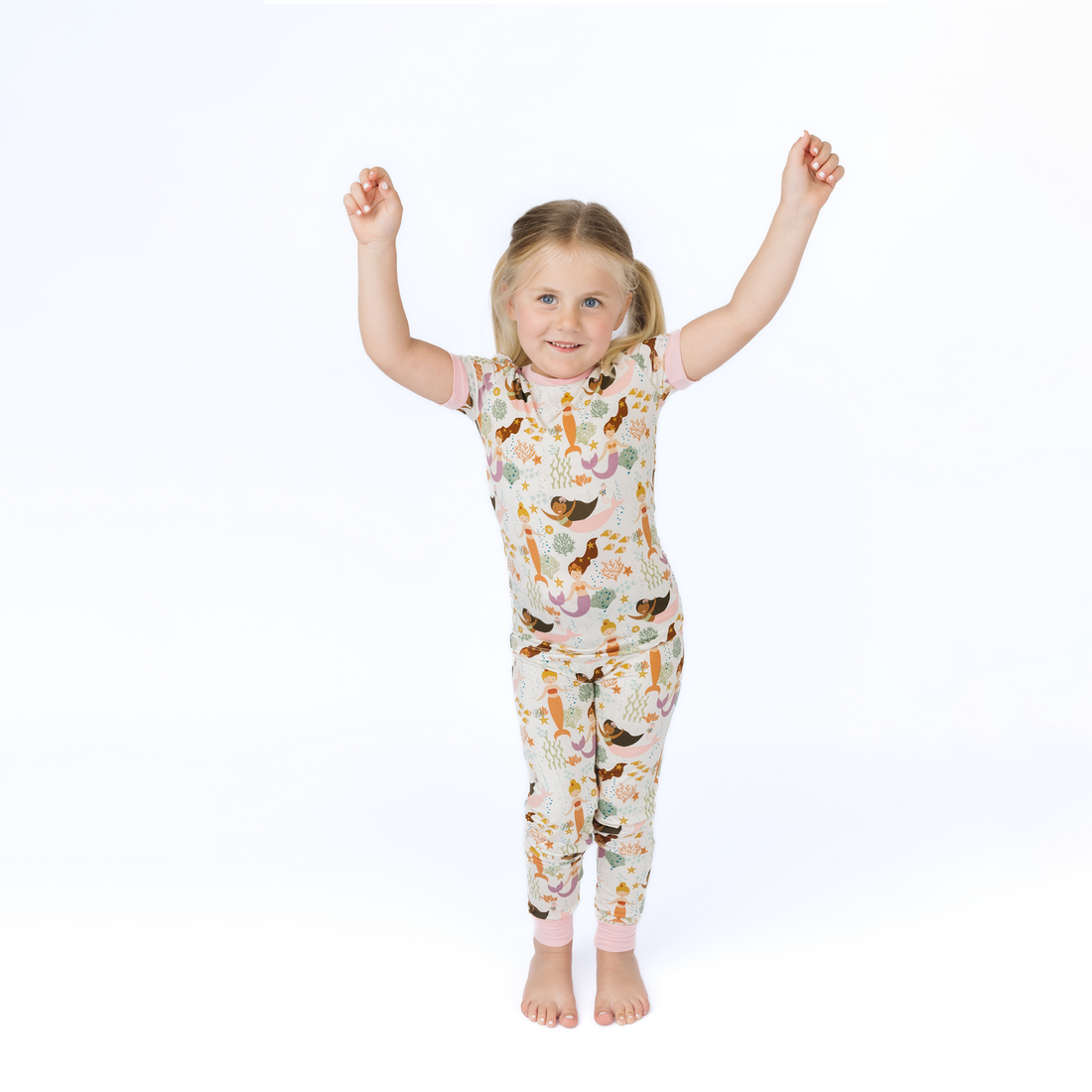 Emerson Making Waves SS Pajama Set  Beige/Multi 2T