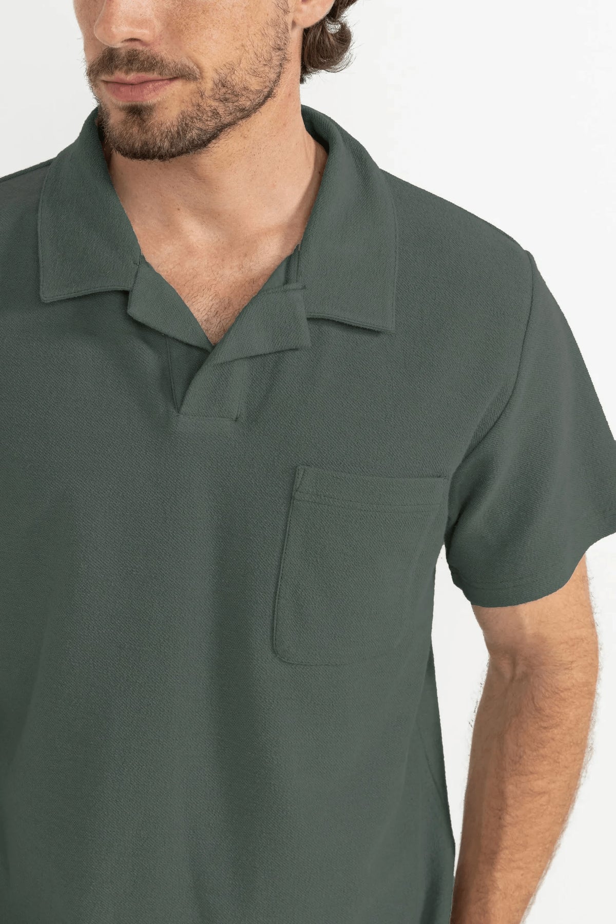 RHYTHM VINTAGE TERRY POLO SLV-SILVER PIINE 2M