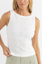 RHYTHM CHARM TANK WHT-WHITE 1XS