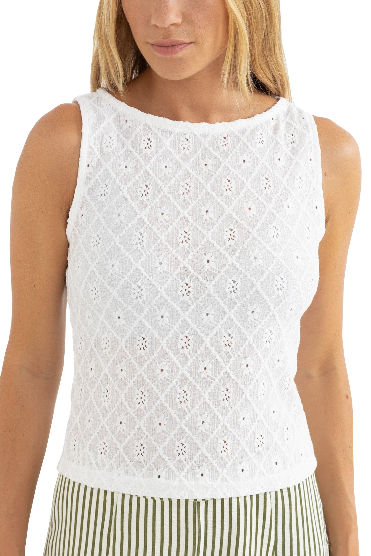 RHYTHM CHARM TANK WHT-WHITE 1XS