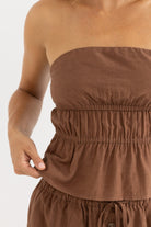 RHYTHM NADIA STRAPLESS TOP CHO-CHOCOLATE 2S