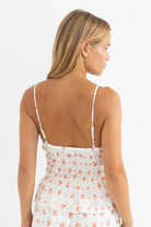 RHYTHM ROSIE FLORAL TIE FRONT TOP WHT-WHITE 2S