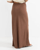 RHYTHM NADIA BIAS CUT MAXI SKIRT CHO-CHOCOLATE 4L