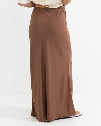 RHYTHM NADIA BIAS CUT MAXI SKIRT CHO-CHOCOLATE 4L