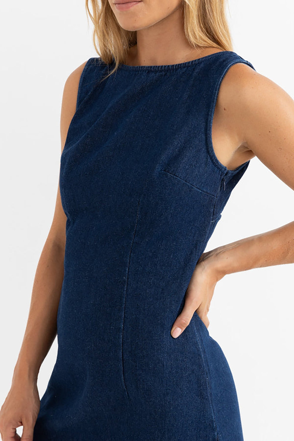 RHYTHM KENDRICK DENIM MINI DRESS DWA-DARK WASH 4L