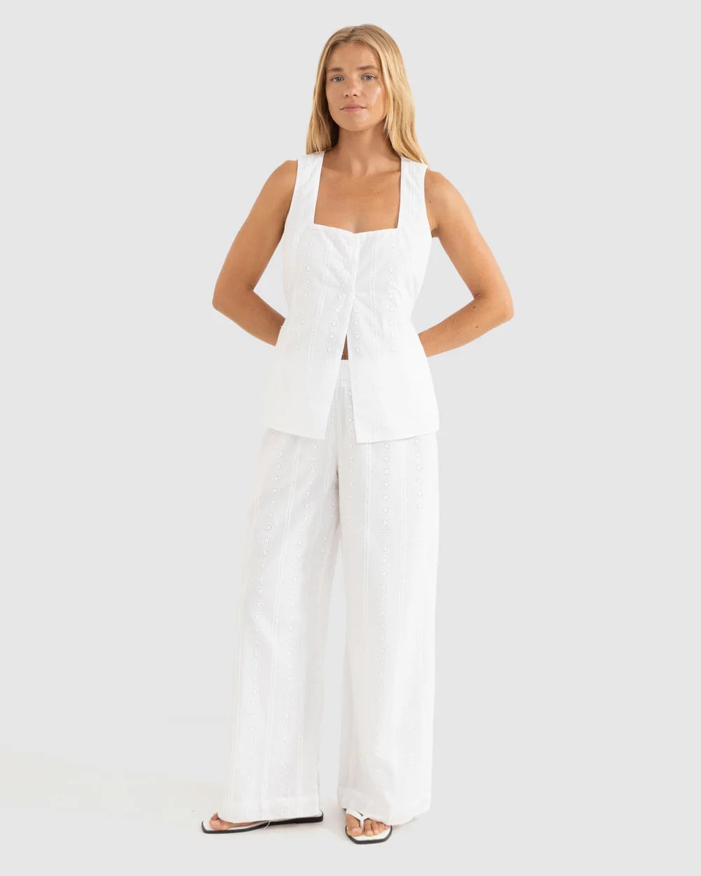 RHYTHM NIKO LONG VEST WHT-WHITE 2S