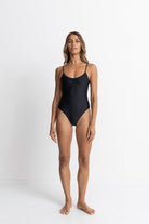 Rhythm Classic Minimal One Piece Swimsuit BLK-Black 2S