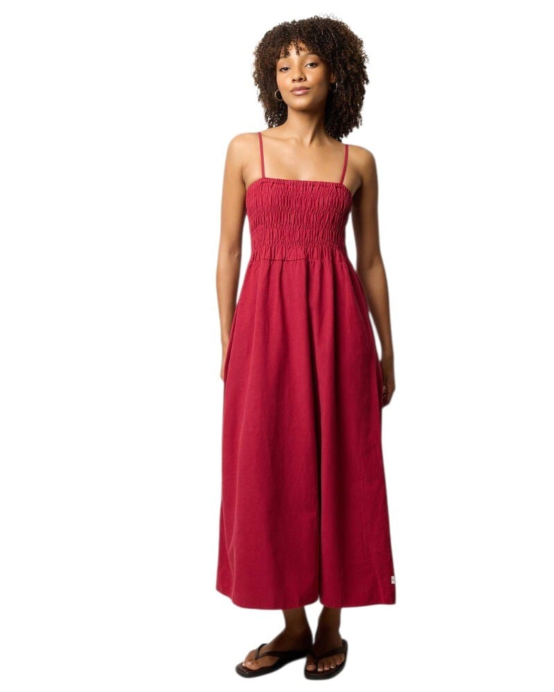 RHYTHM CLASSIC SHIRRED MIDI DRESS