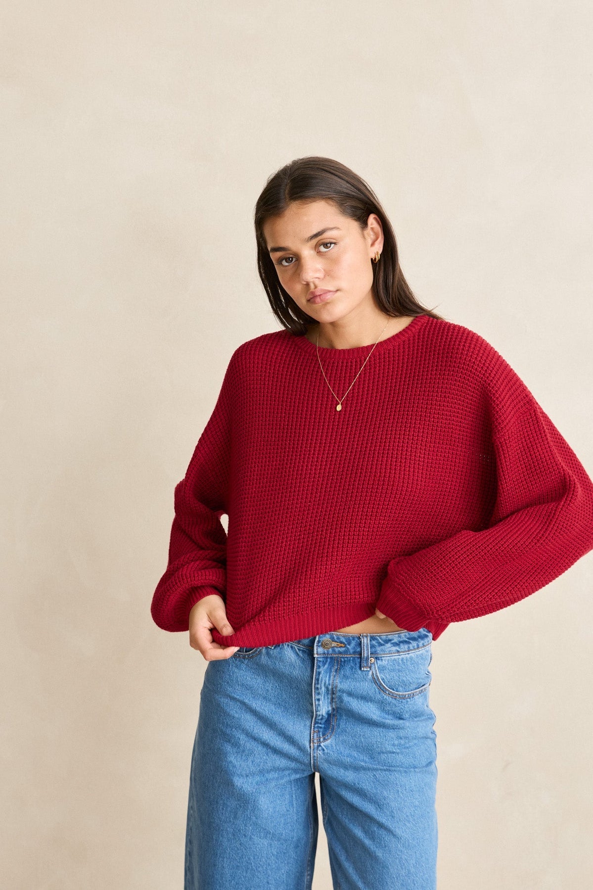Rhythm Classic Knit Jumper SAN-SANGRIA 3M