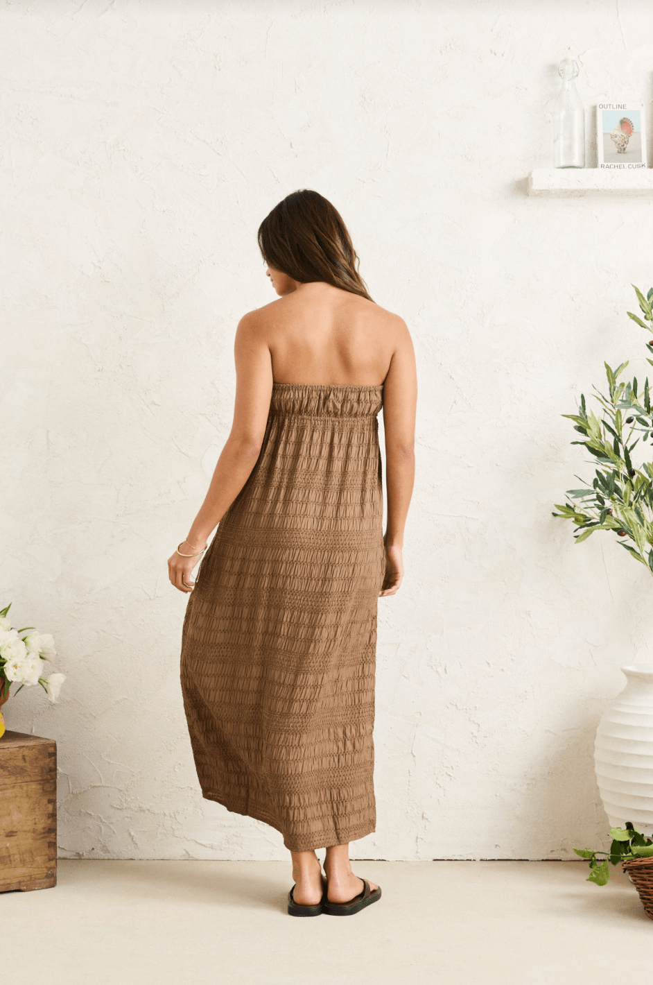 RHYTHM SANDY COVE MAXI DRESS BRO-BROWN 3M