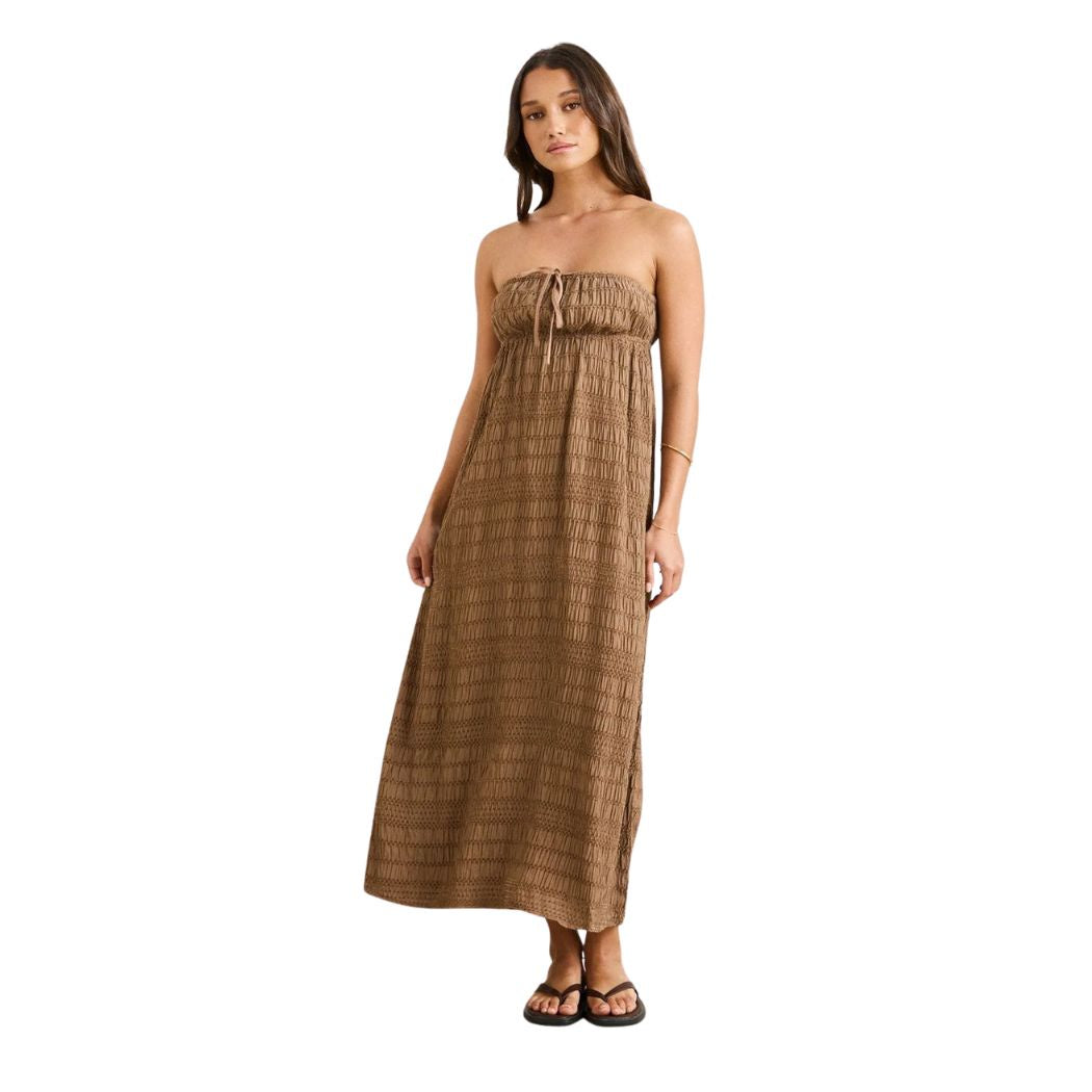 RHYTHM SANDY COVE MAXI DRESS BRO-BROWN 4L