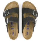 Birkenstock Arizona Soft Footbed Womens Sandal Suede-Velvet Grey 5