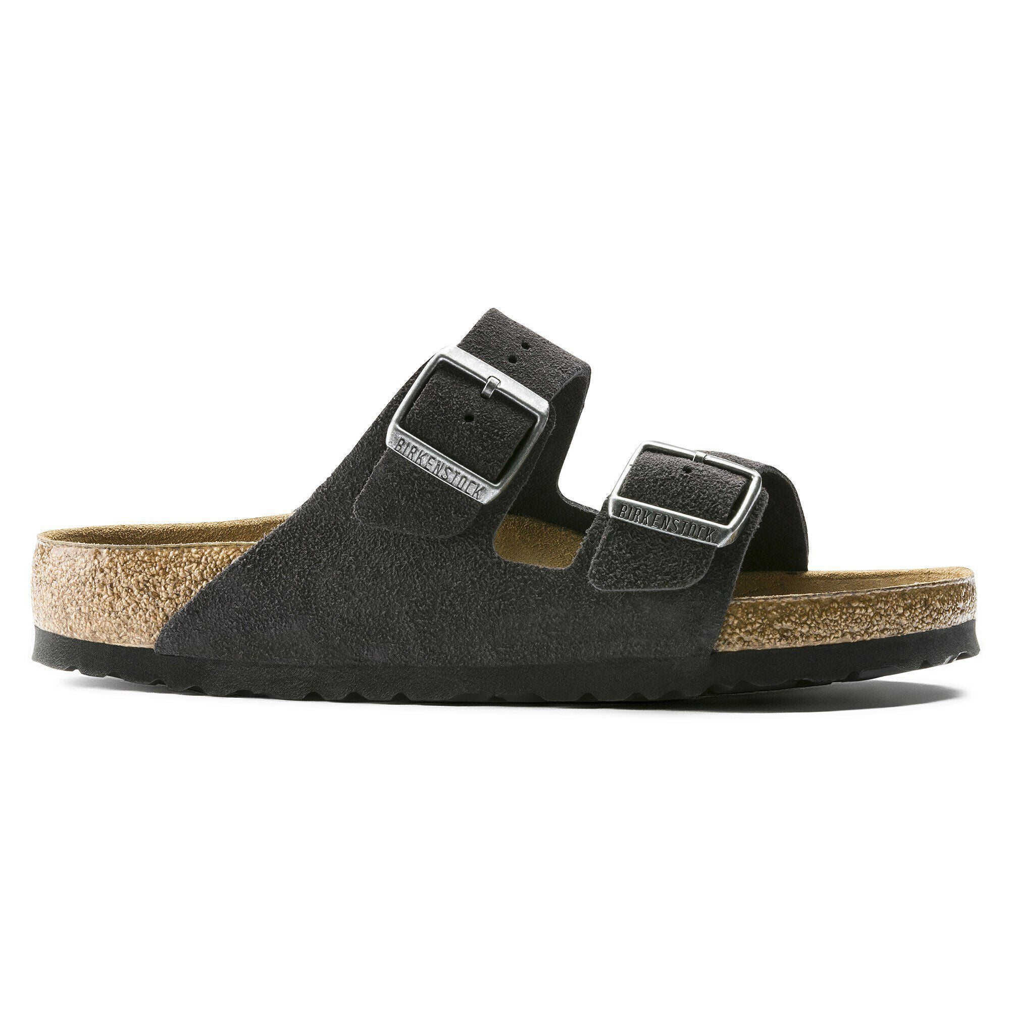 Birkenstock Arizona Soft Footbed Womens Sandal Suede-Velvet Grey 8