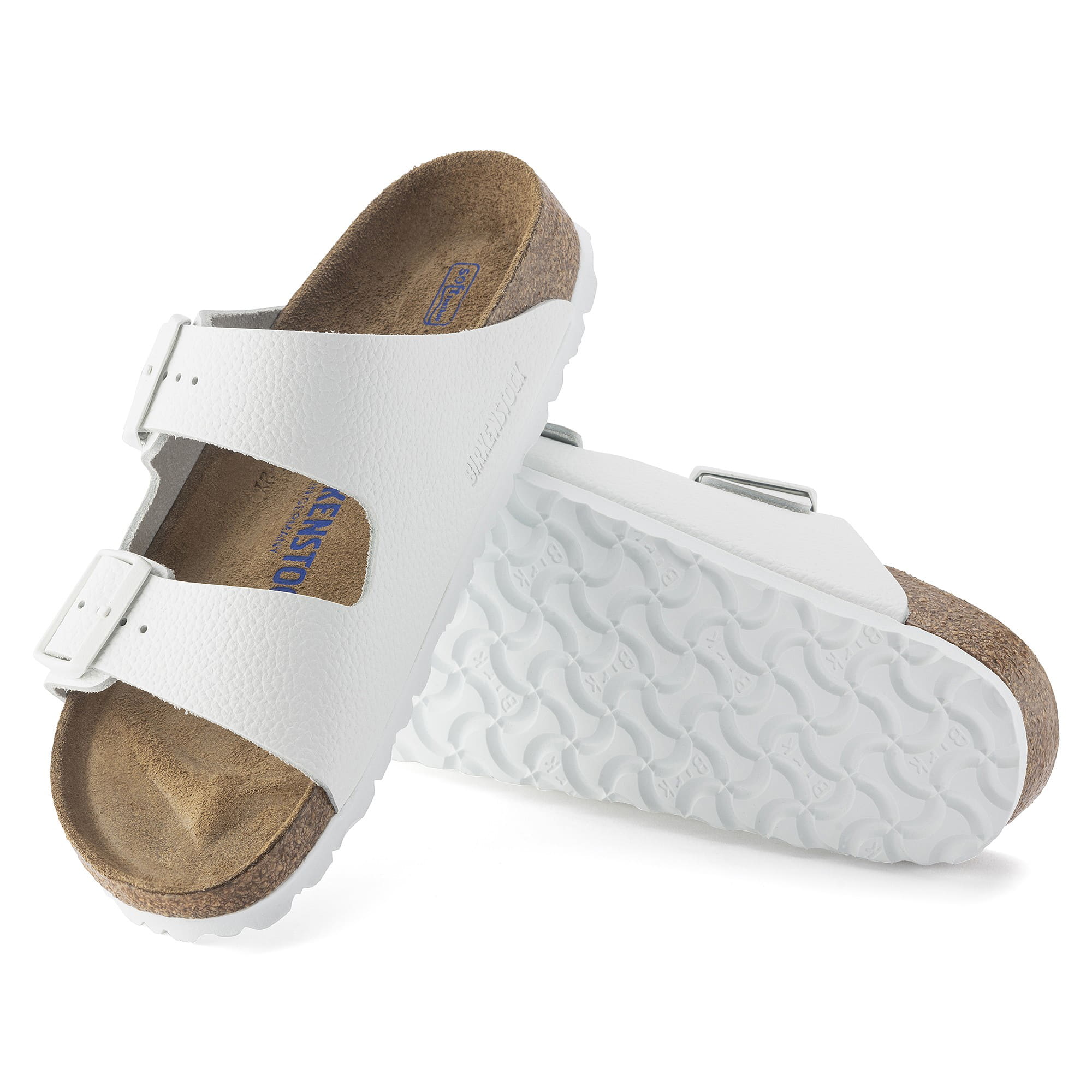 Birkenstock Arizona Soft Footbed Womens Sandal Leather-White 8