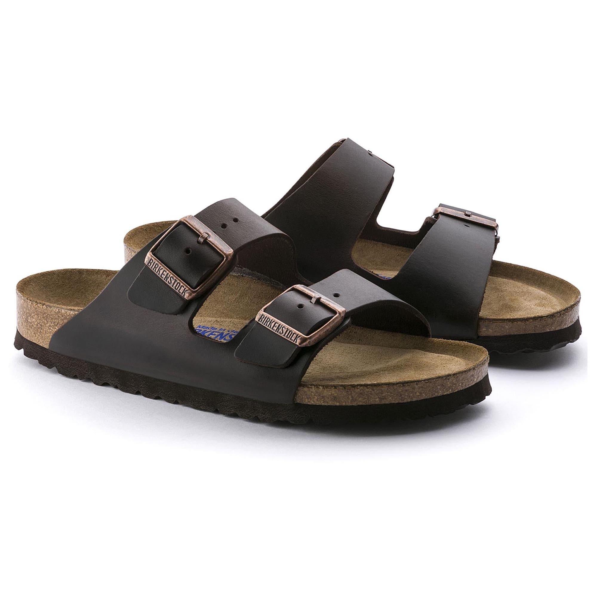 Birkenstock Arizona Soft Footbed Mens Sandal Leather-Amalfi Brown 10