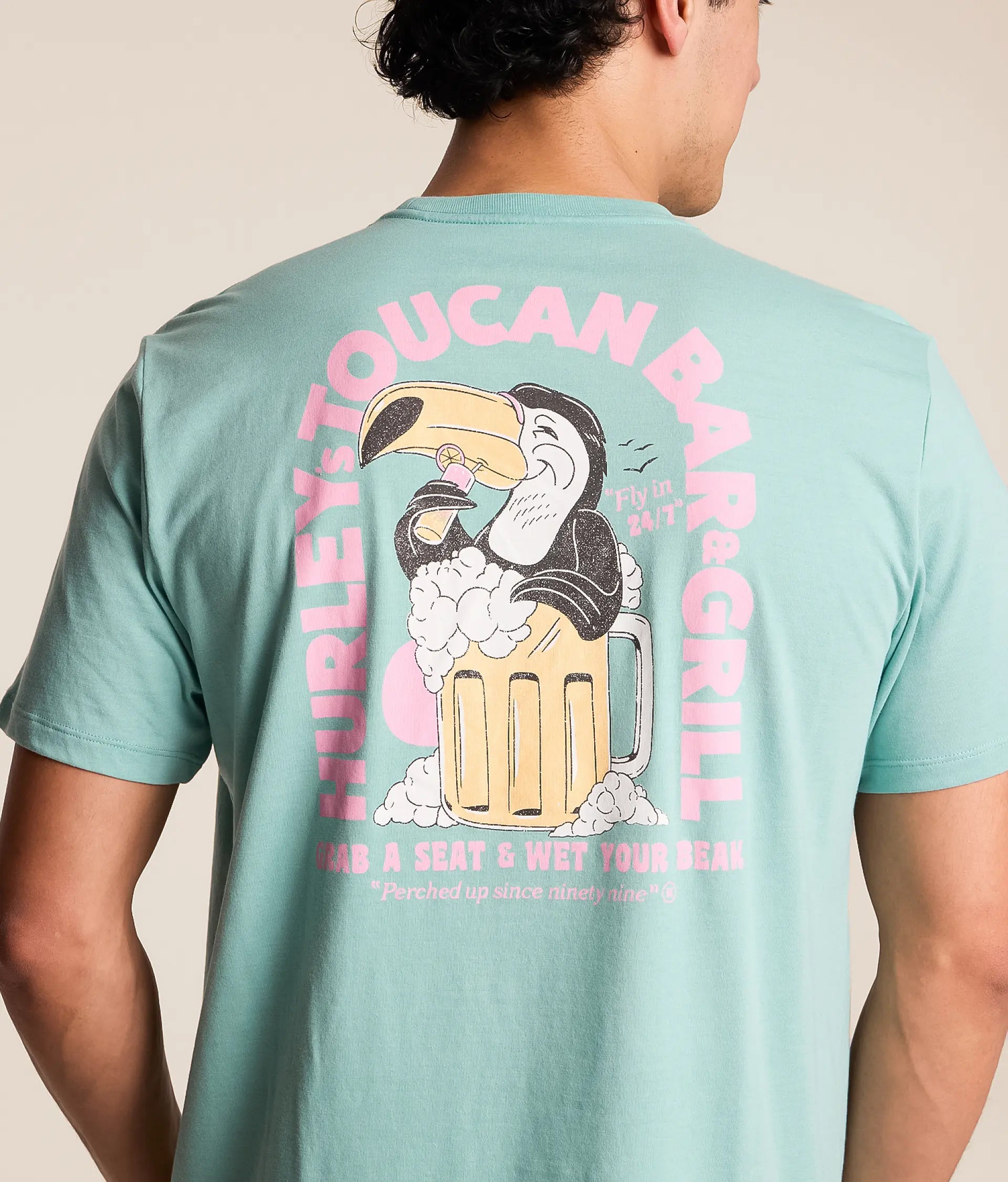 Hurley Wet Beaks Pocket SS Tee 321-BrokenJadeHeather S