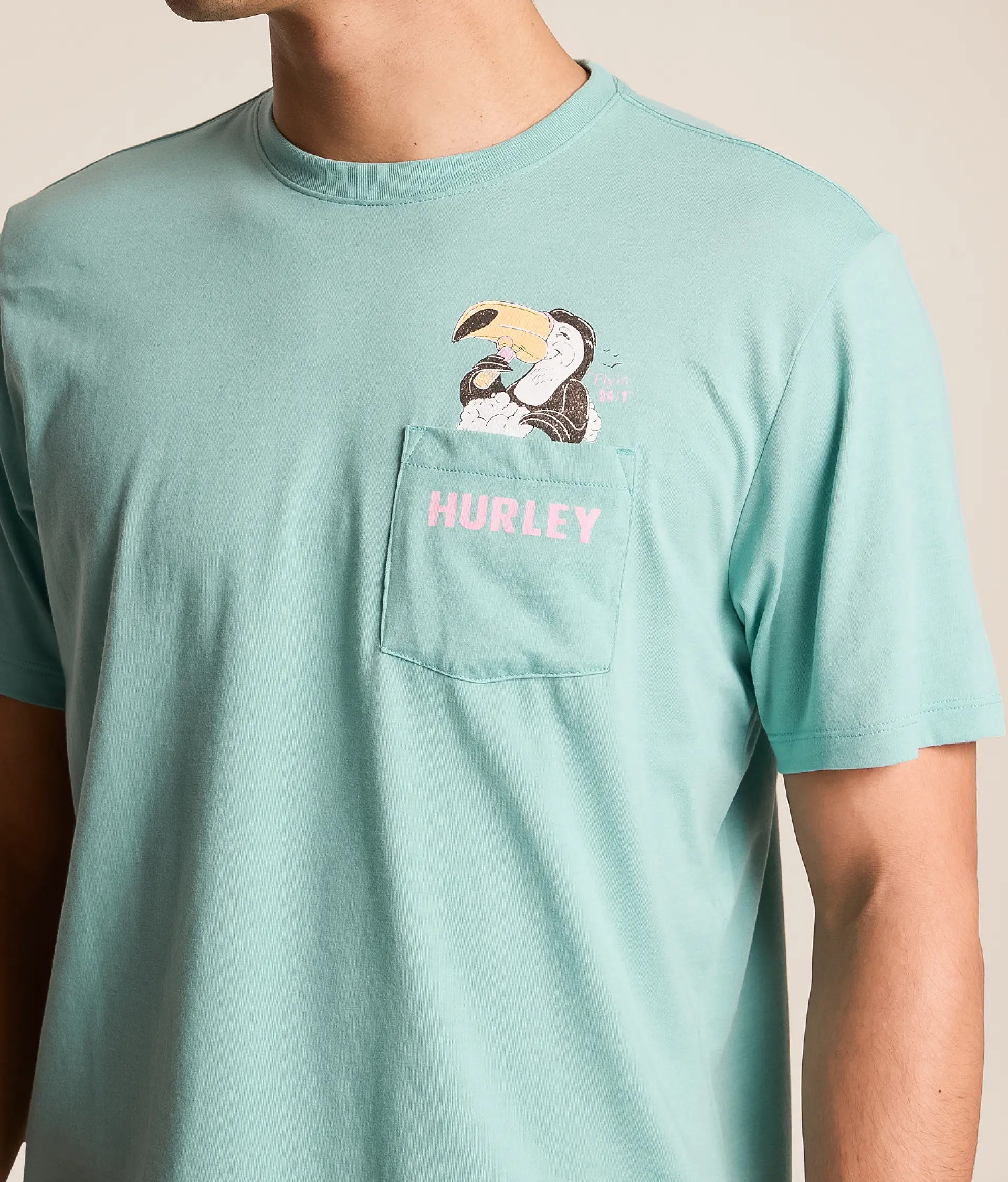Hurley Wet Beaks Pocket SS Tee 321-BrokenJadeHeather M