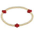 Enewton Beaded Bracelet  SignatureCrossGold Red 3mm
