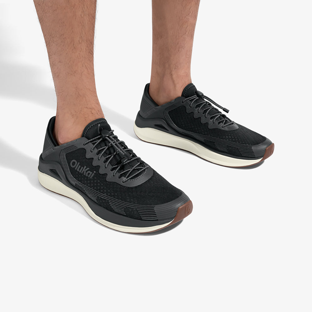 Olukai Ahi Mens Shoe 4040-Black-Black 12