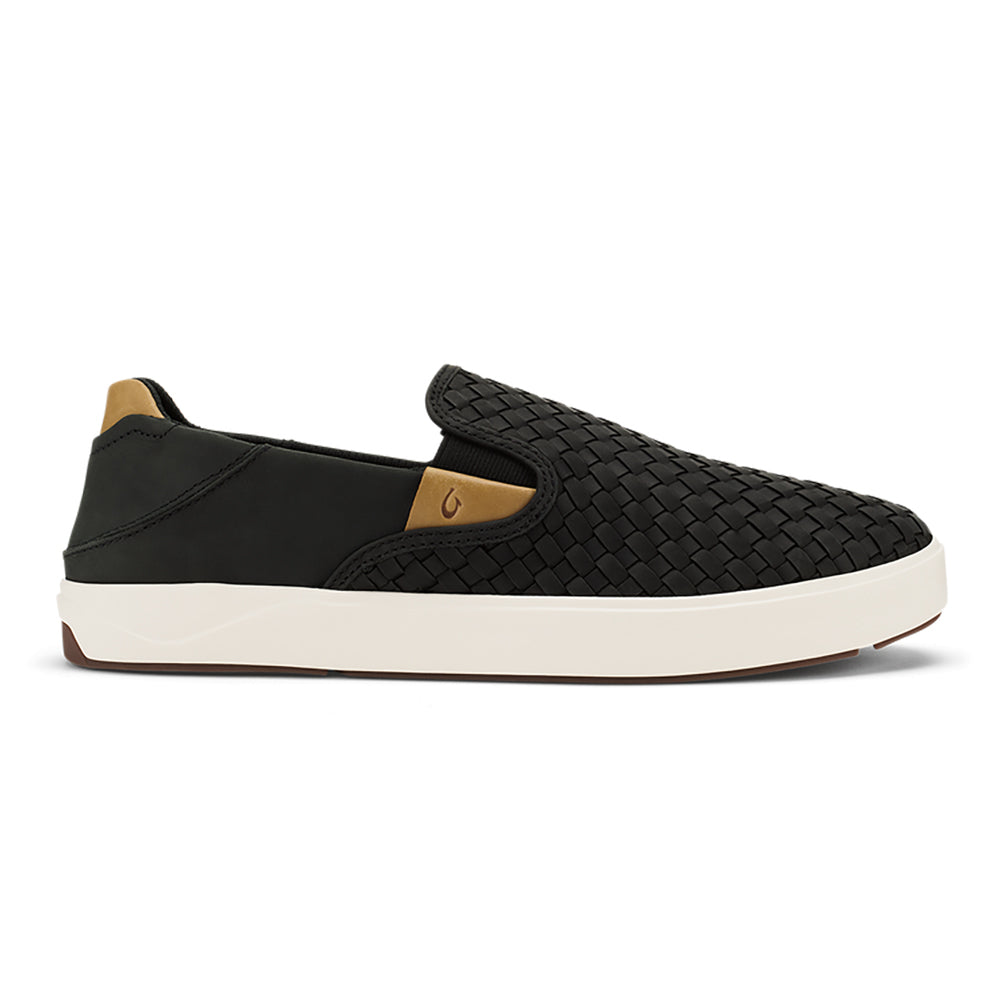 Olukai Lae ahi Lauhala Mens Shoe 4040-Black-Black 10