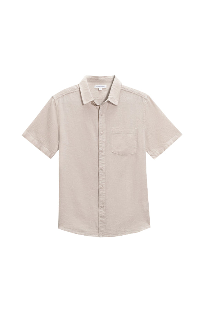 Vintage Summer LInen SS Botton Down Shirt Sand L