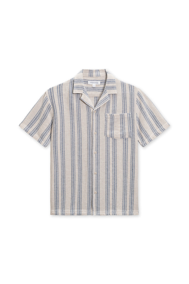 VINTAGE SUMMER BASKET WEAVE CAMP SHIRT
