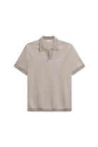 VINTAGE SUMMER STRIPED SWEATER KNIT POLO TAN S