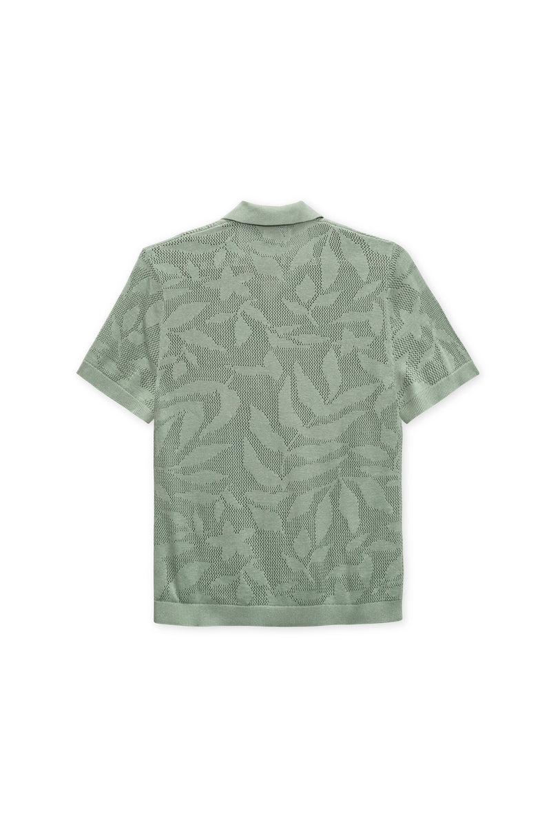 VINTAGE SUMMER STRIPED SWEATER KNIT POLO SAGE XL