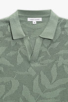 VINTAGE SUMMER STRIPED SWEATER KNIT POLO SAGE M