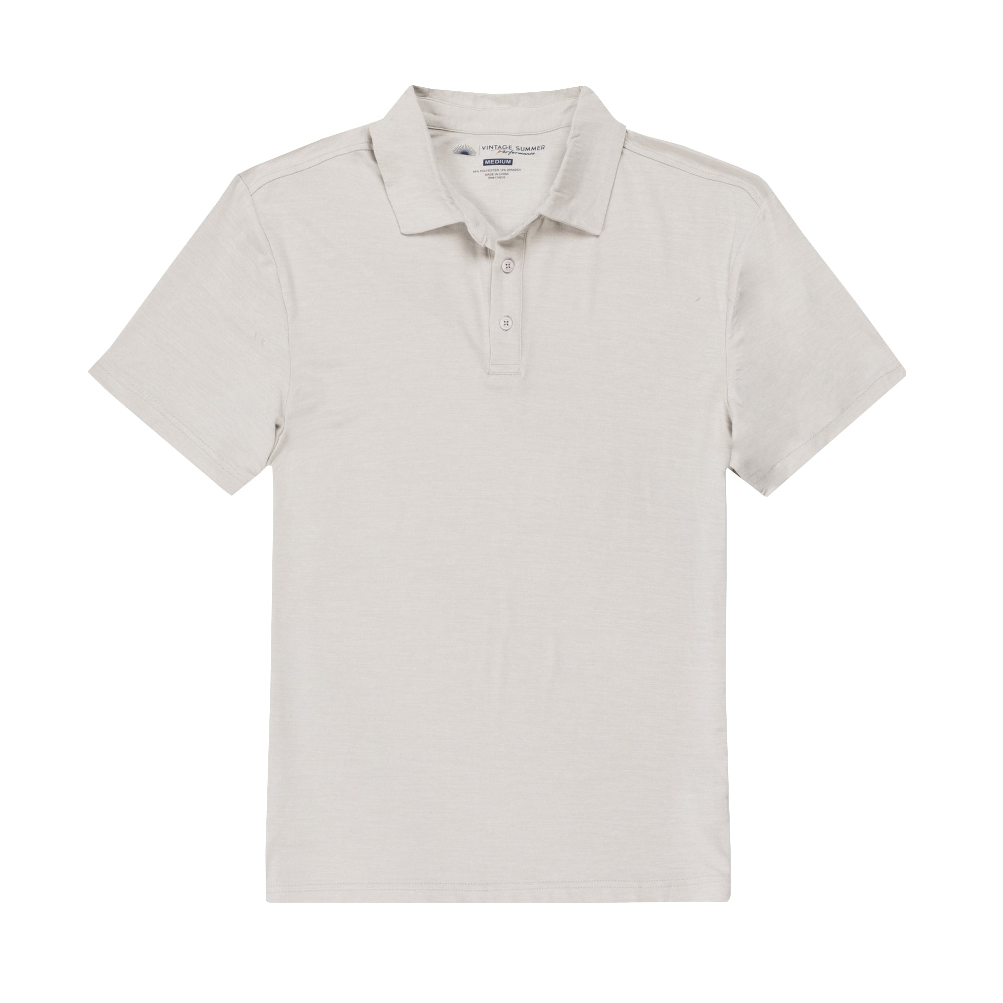VINTAGE SUMMER PERFORMANCE JERSEY POLO  GREY XL