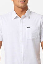 O'NEILL TRVLR UPF TRAVERSE STRIPE STANDARD SS WOVEN SHIRT TOFU L